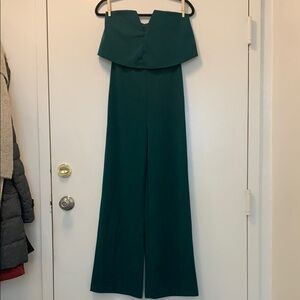 Lulus Elegant Strapless Green Jumpsuit